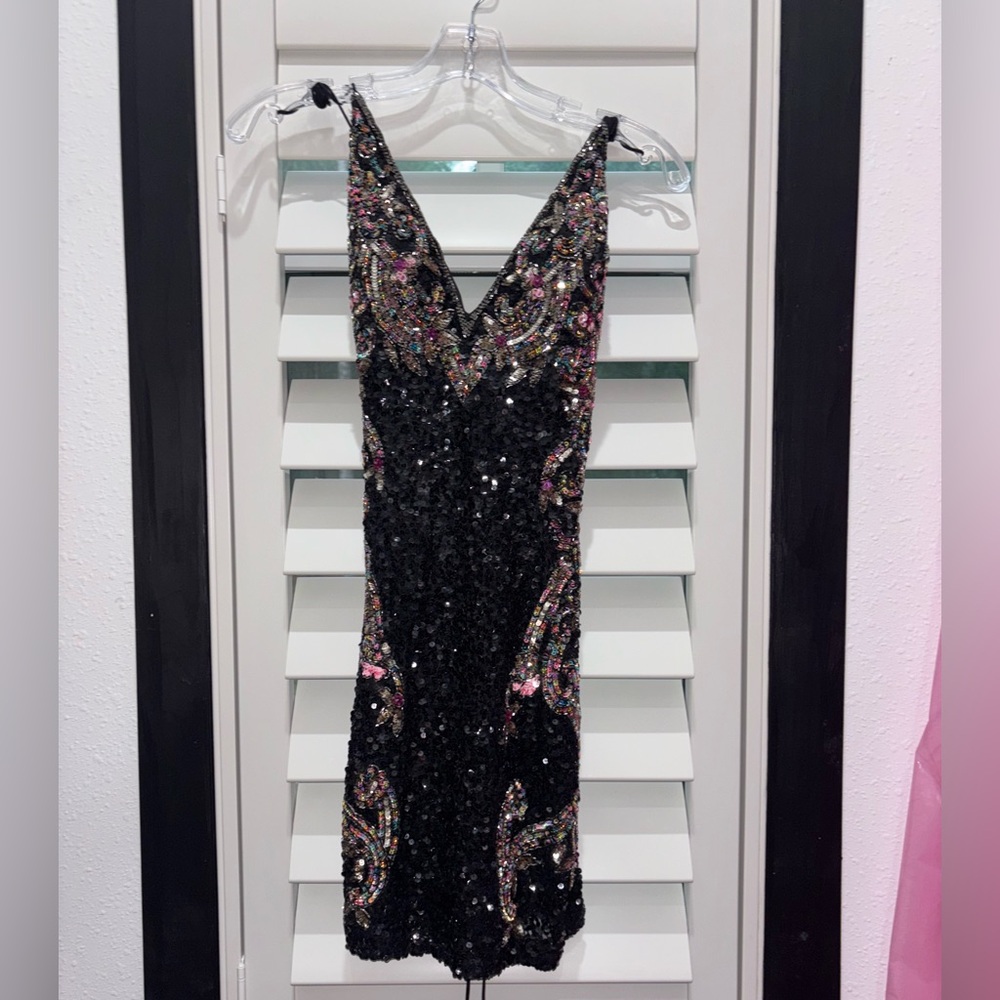 Elegant Black Sequin Dress